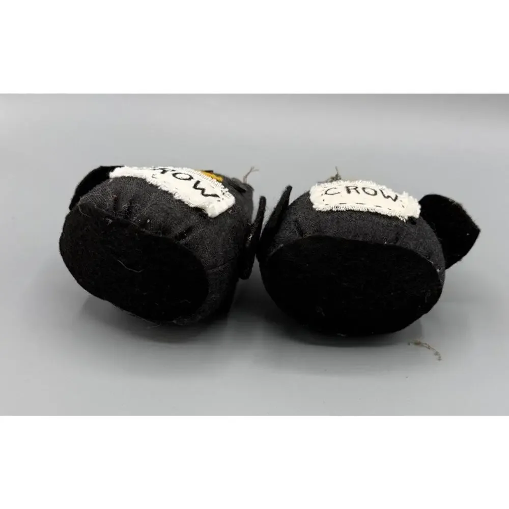 Set of 2 Primitive Black Crow Bowl Fillers Shelf Sitters Handmade Halloween